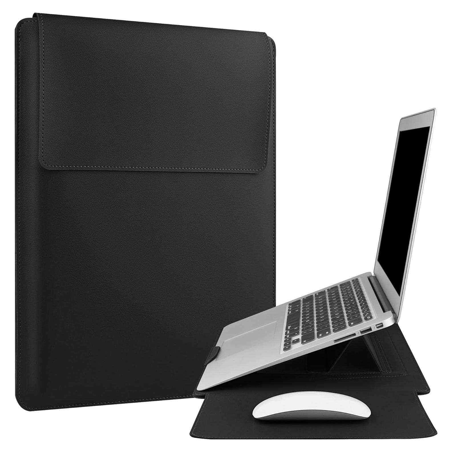 Funda de cuero para laptop 13-14" HoYiXi con soporte ajustable