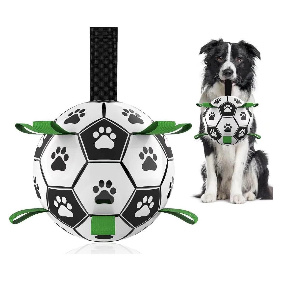 QDAN Balón de Fútbol para Perros Mediano 15 cm Interactivo