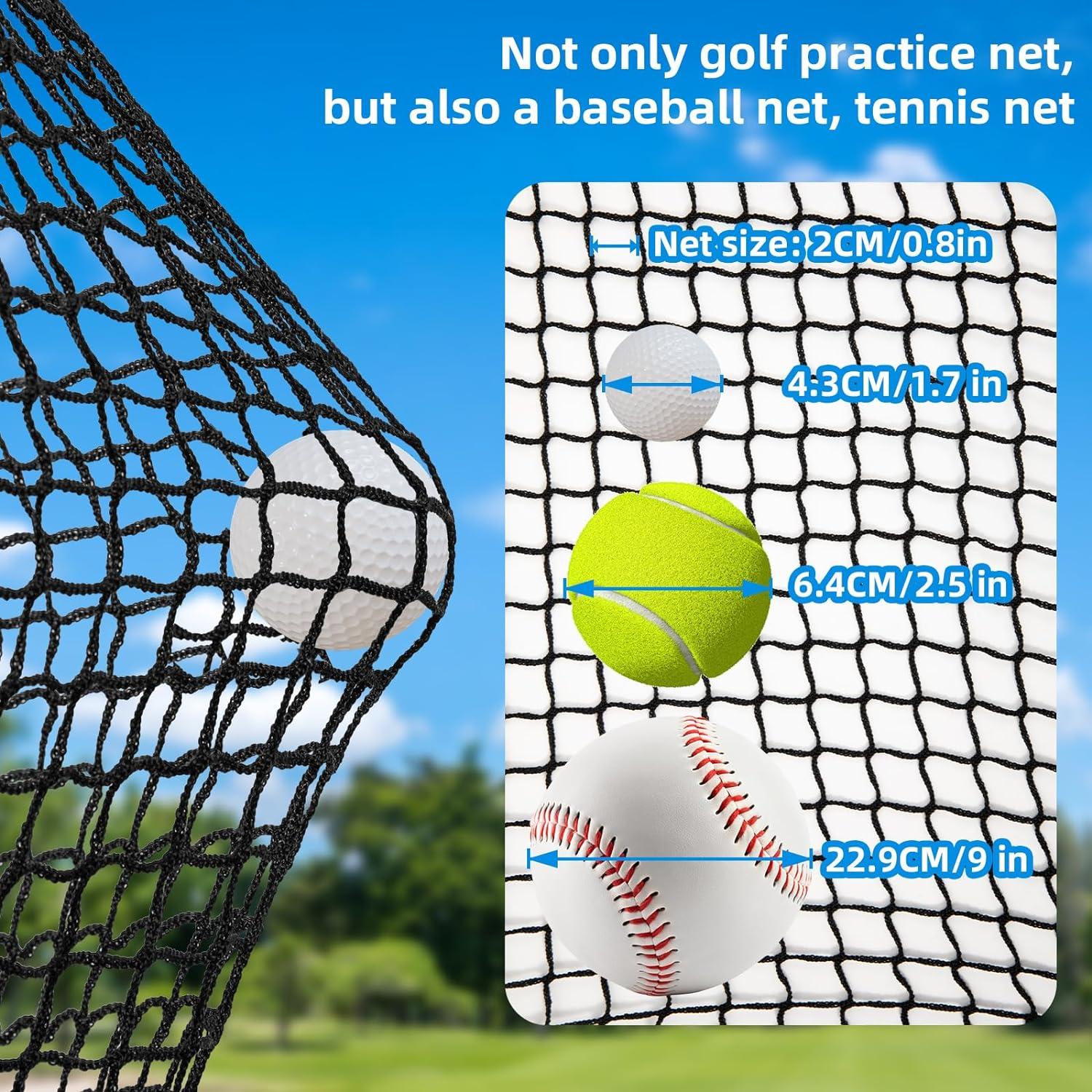 Red de Golf Amazgolf DFX 3x3x3m con Ganchos y Mosquetones