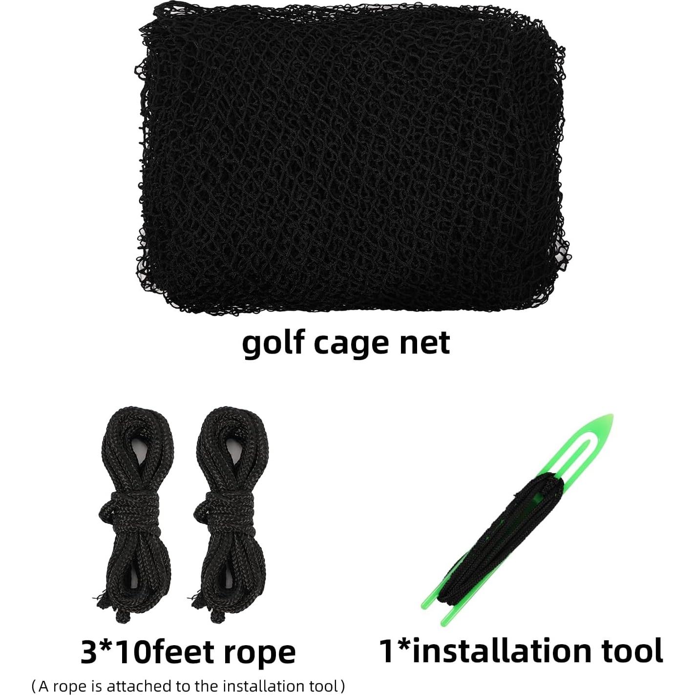 Red de Golf Amazgolf DFX 3x3x3m con Ganchos y Mosquetones