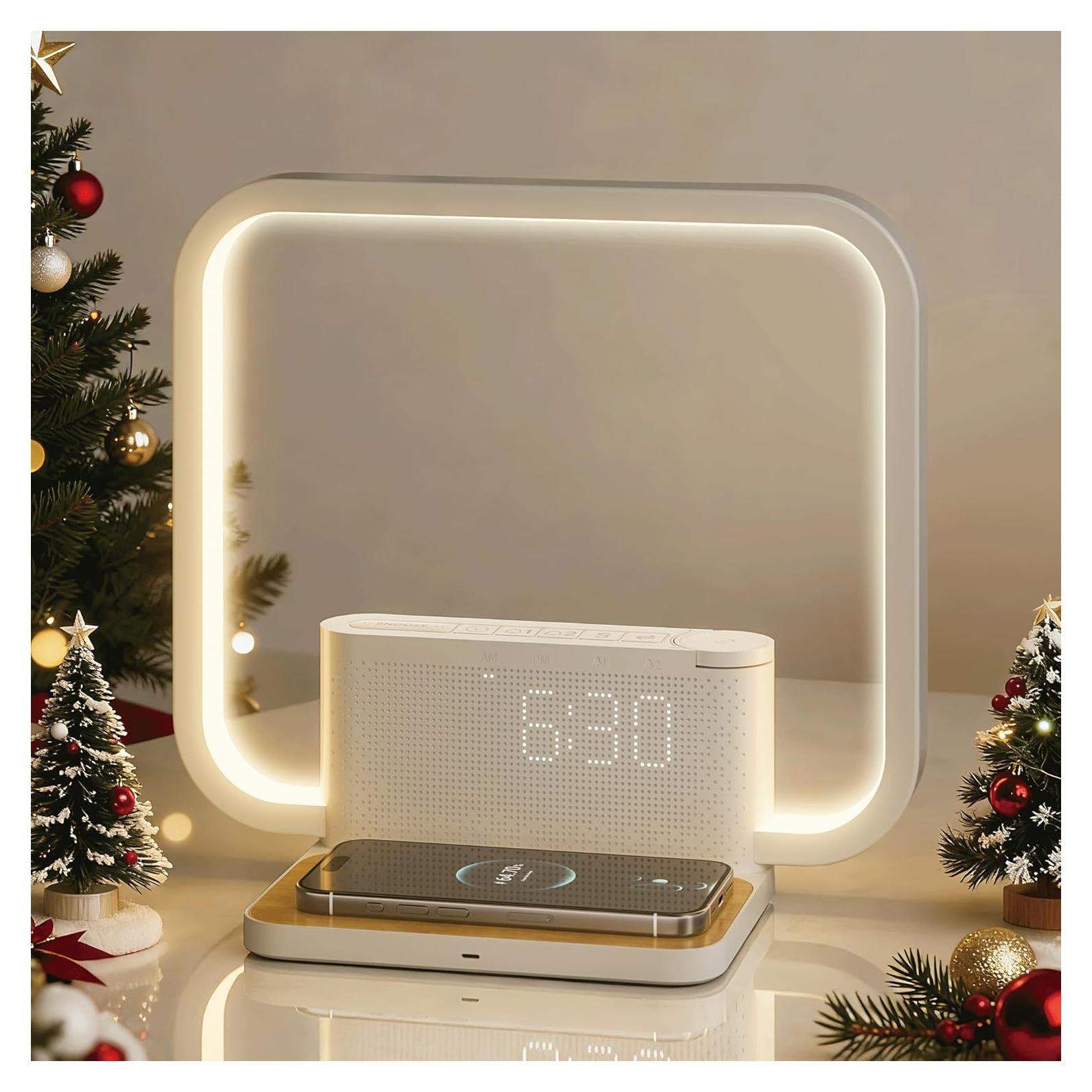 Reloj Despertador Lámpara RETEYUNG con Cargador Inalámbrico