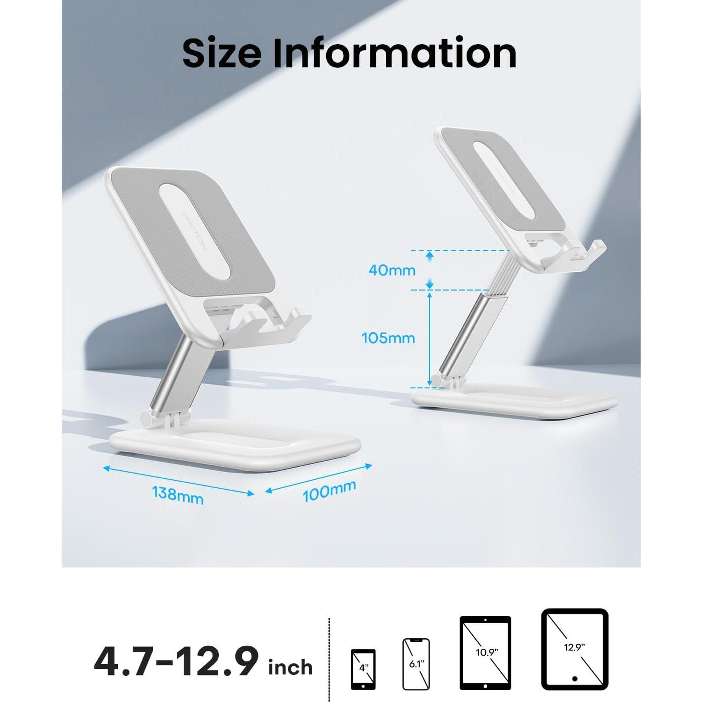 Soporte Plegable para Tableta OMOTON Blanco 32.77 cm