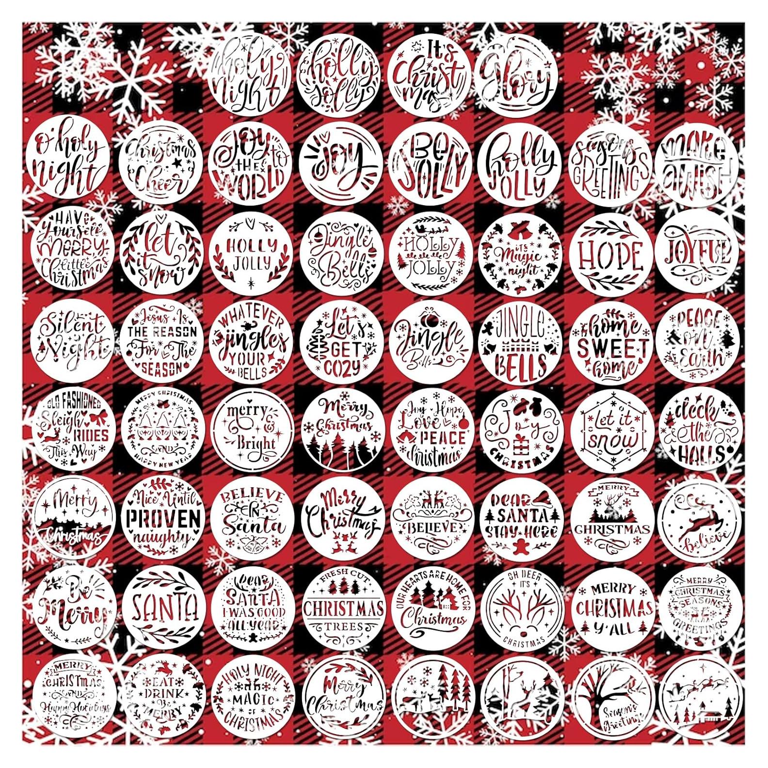 Kit de Plantillas Navideñas Reutilizables 60 Piezas 7.62cm