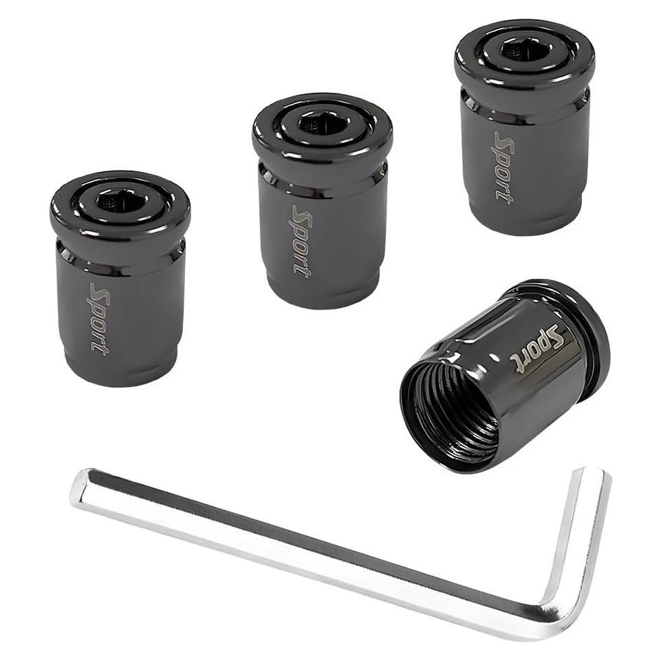 4 Tapones de Válvula de Neumático Gasedin con Bloqueo Negro