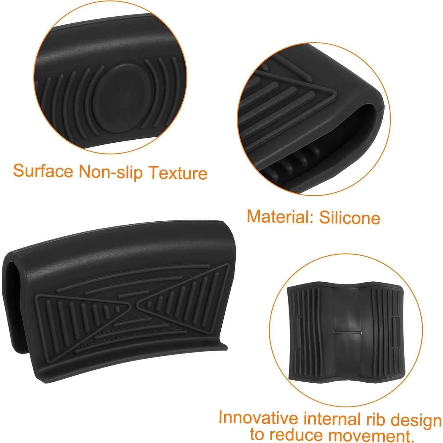 Funda de Mango de Sartén de Silicona uxcell - 2 Piezas, Negro