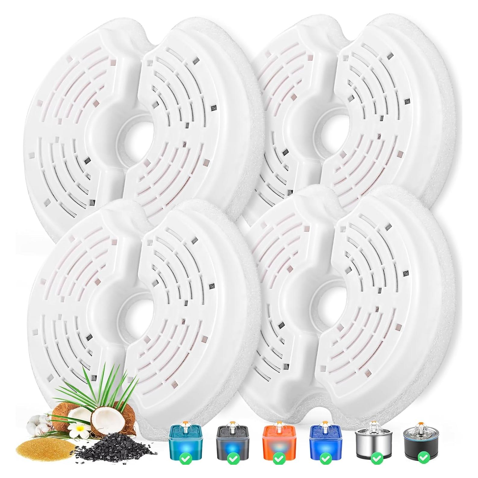 Filtros de agua para gatos Monsin - Paquete de 4 filtros