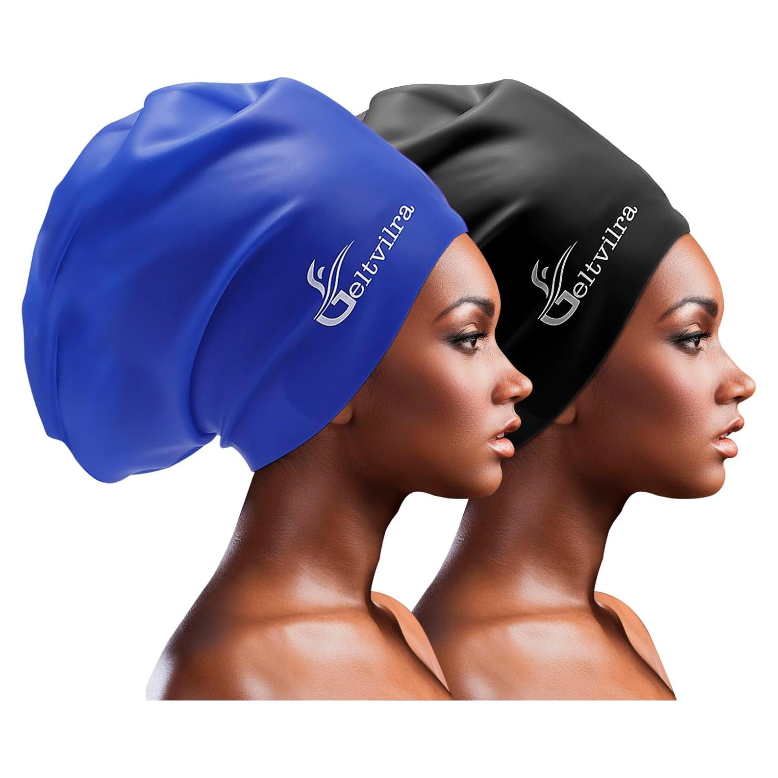 Gorro de natación Geltvilra D-ym para cabello largo y trenzas