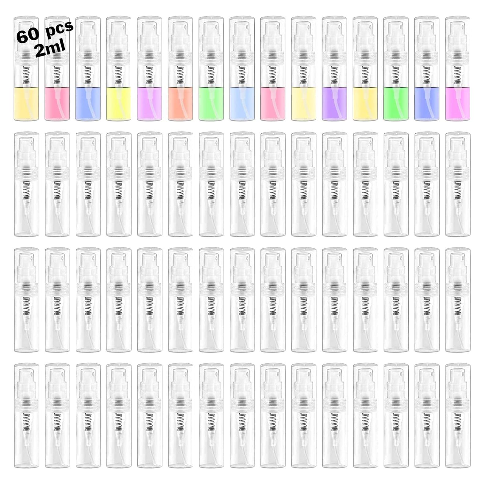 Botellas de Spray Mini Csdtylh 60 Pcs 2ml Plástico Transparente
