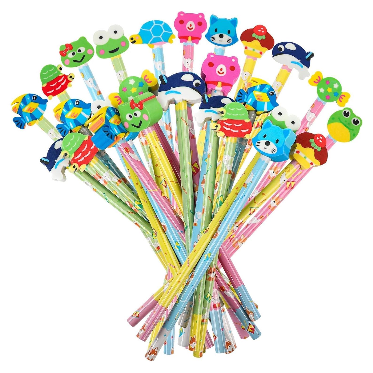 Lápices Lindos DIYASY con Borradores Animales - 28 Pcs