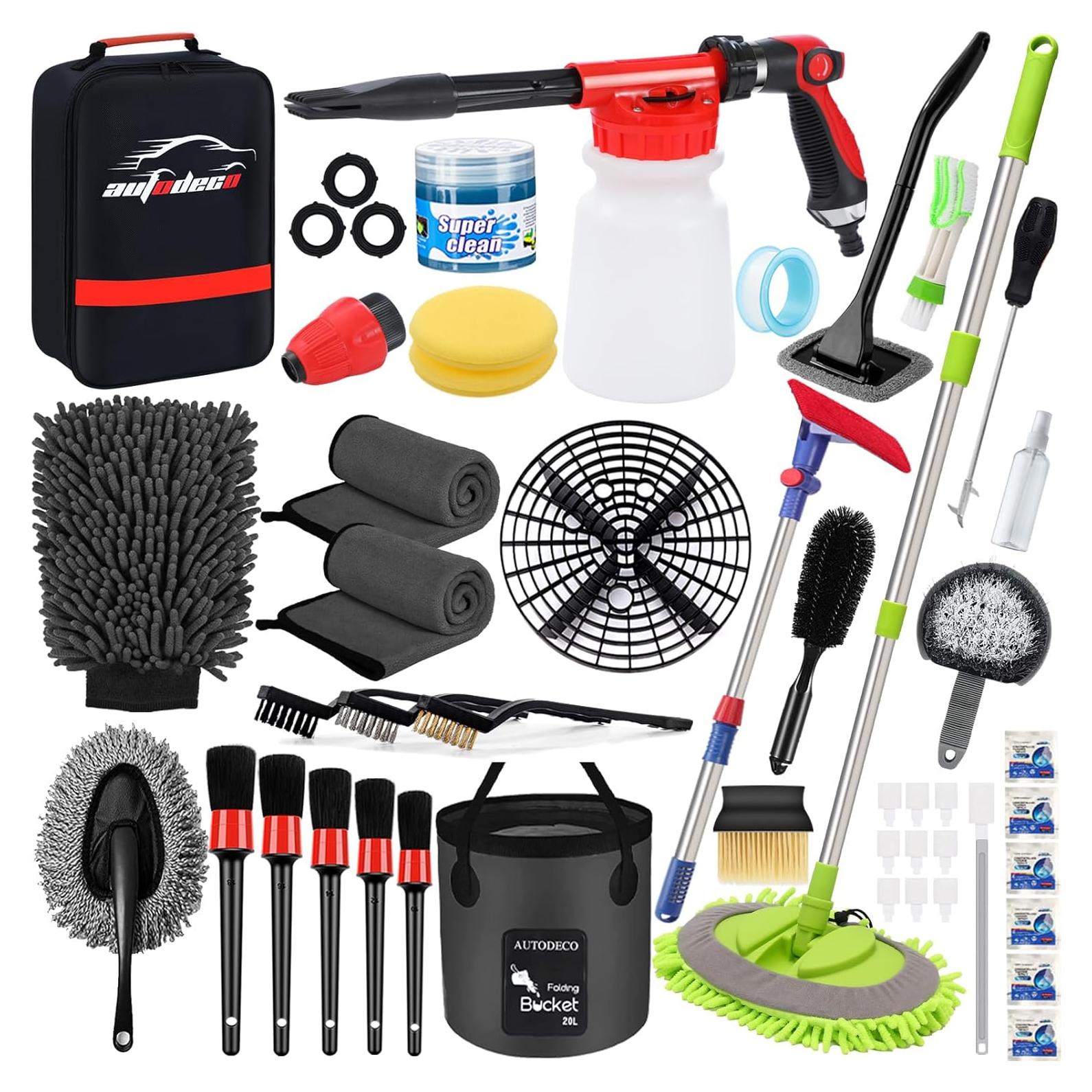 Kit de Lavado de Autos 44 Piezas AUTODECO Negro