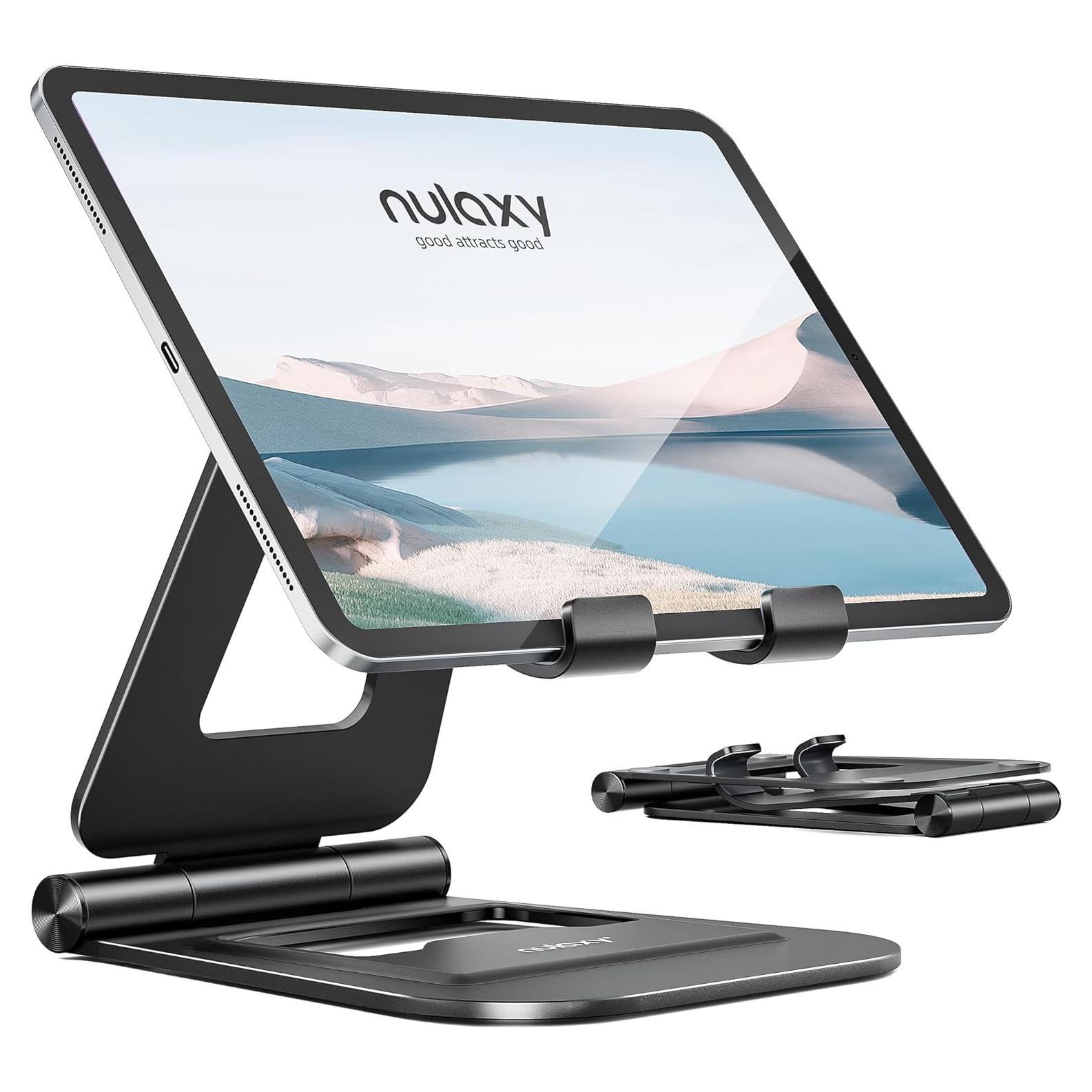 Soporte para iPad Nulaxy A5 de aluminio ajustable negro