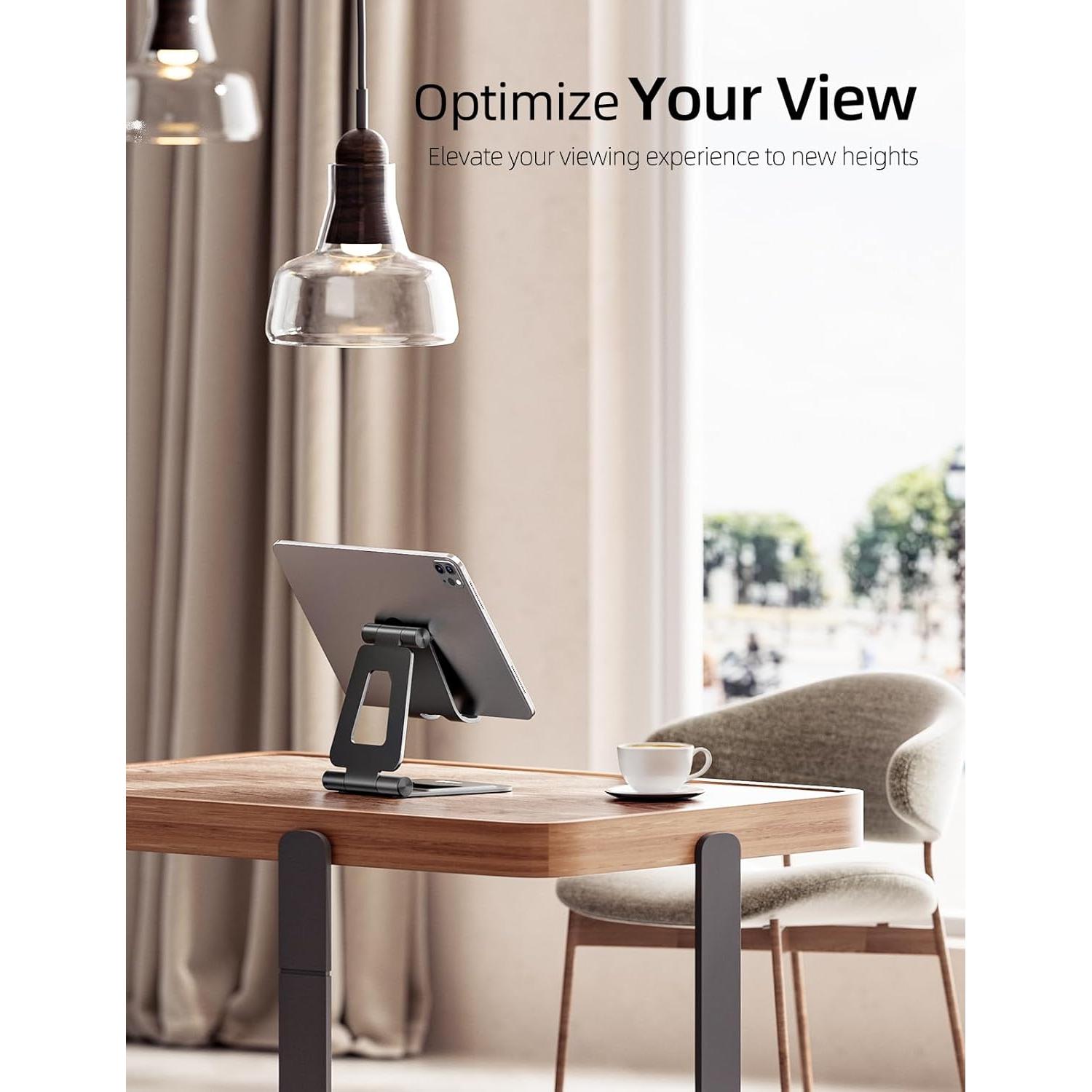 Soporte para iPad Nulaxy A5 de aluminio ajustable negro