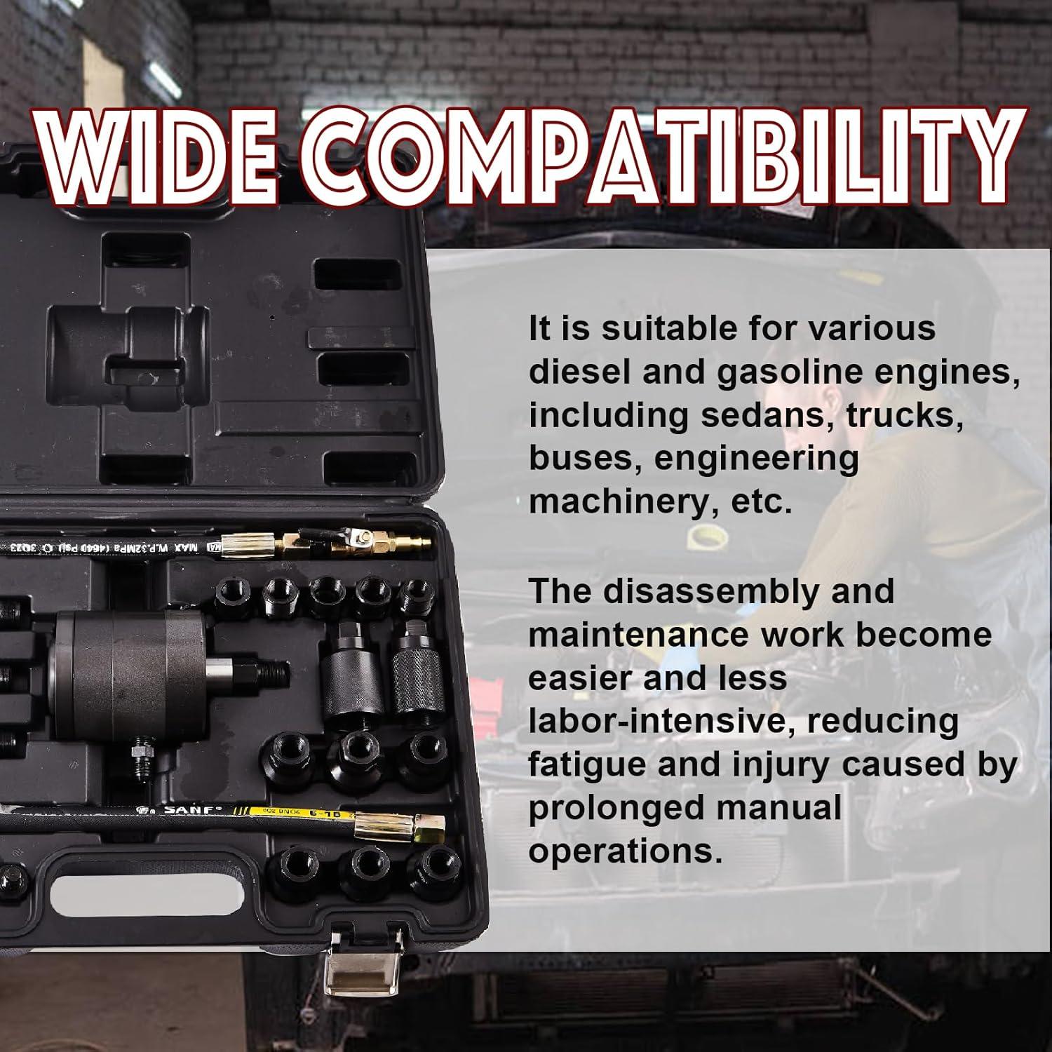 Extractor de Inyectores Neumáticos Rolfutool RF-21M 21 Piezas