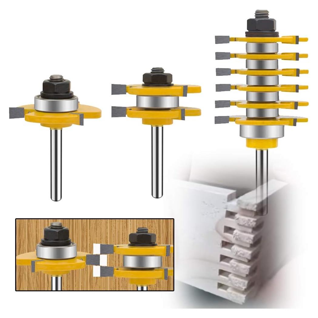 Juego de Brocas de Router 1/4" LEATBUY - 6 Piezas para Carpintería