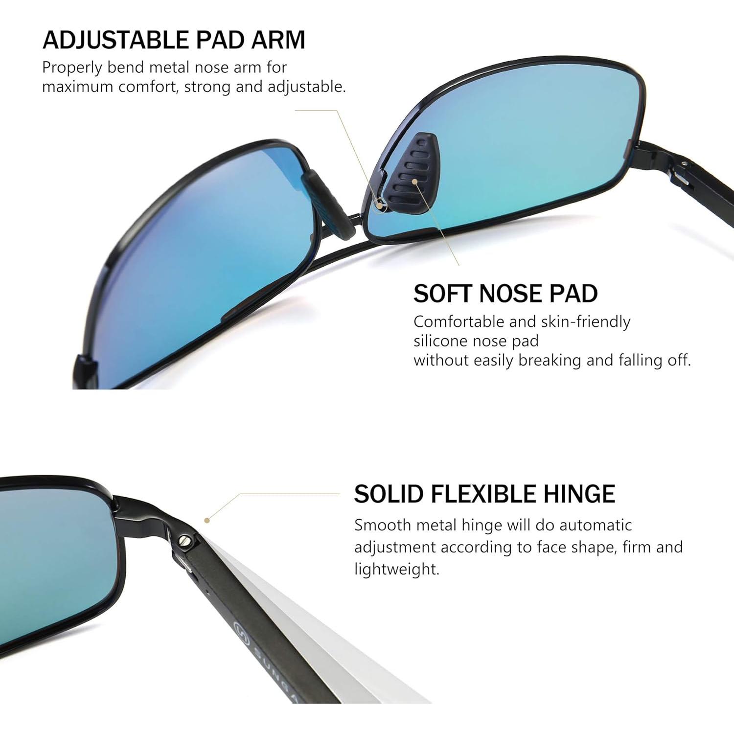 Gafas de sol polarizadas SUNGAIT rojas UV400 ultraligeras