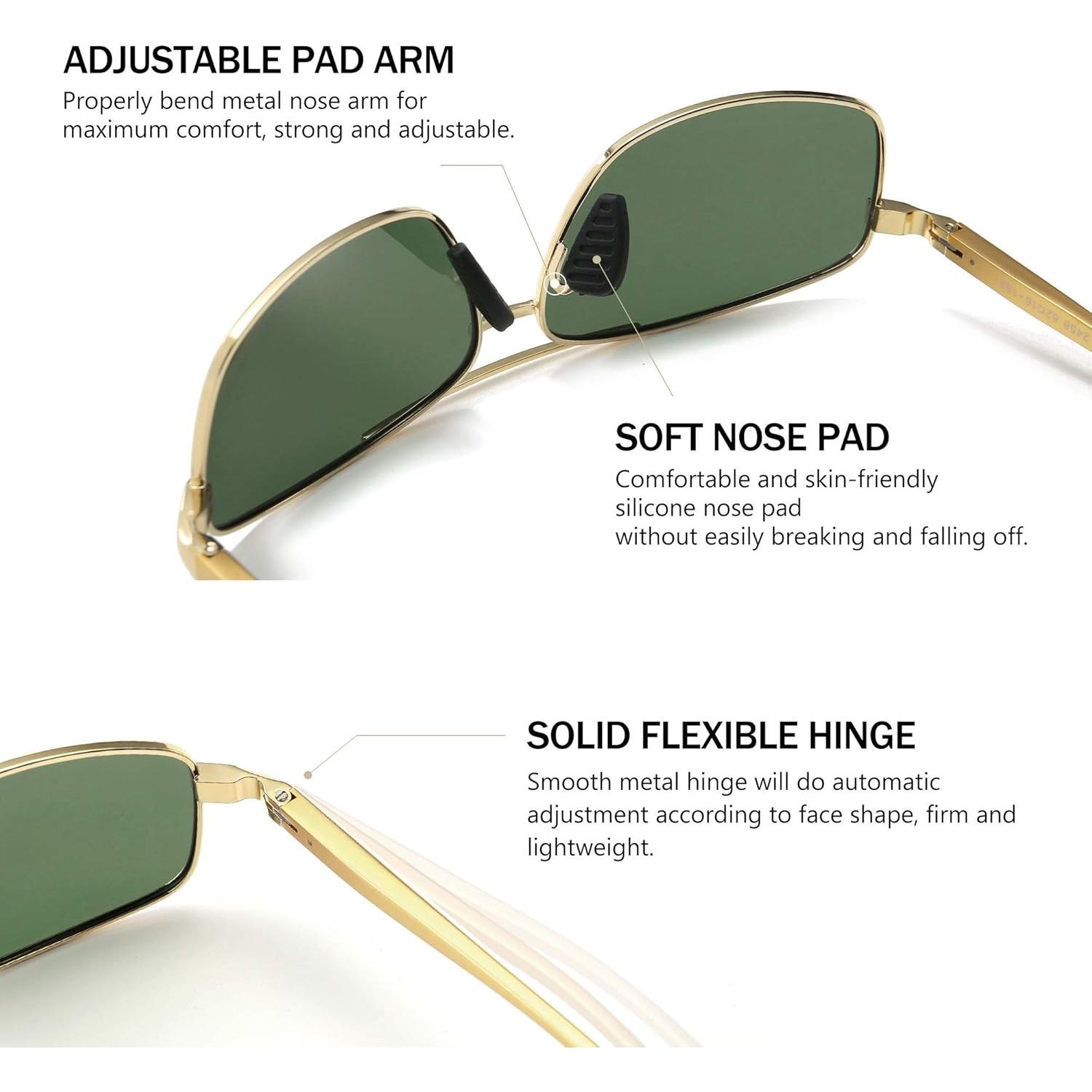 Gafas de sol polarizadas SUNGAIT marco dorado lente verde