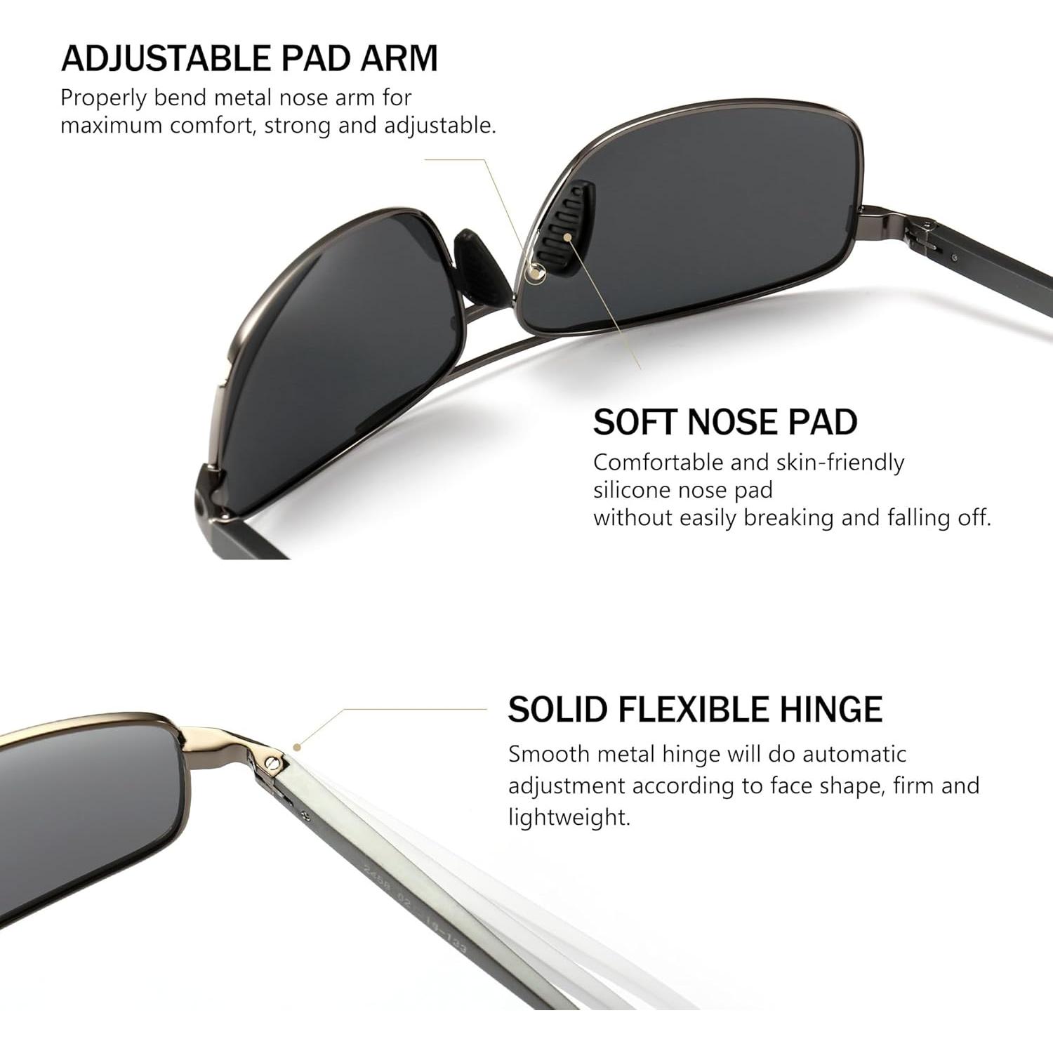 Gafas de sol polarizadas SUNGAIT paquete de 2 gris y plateado