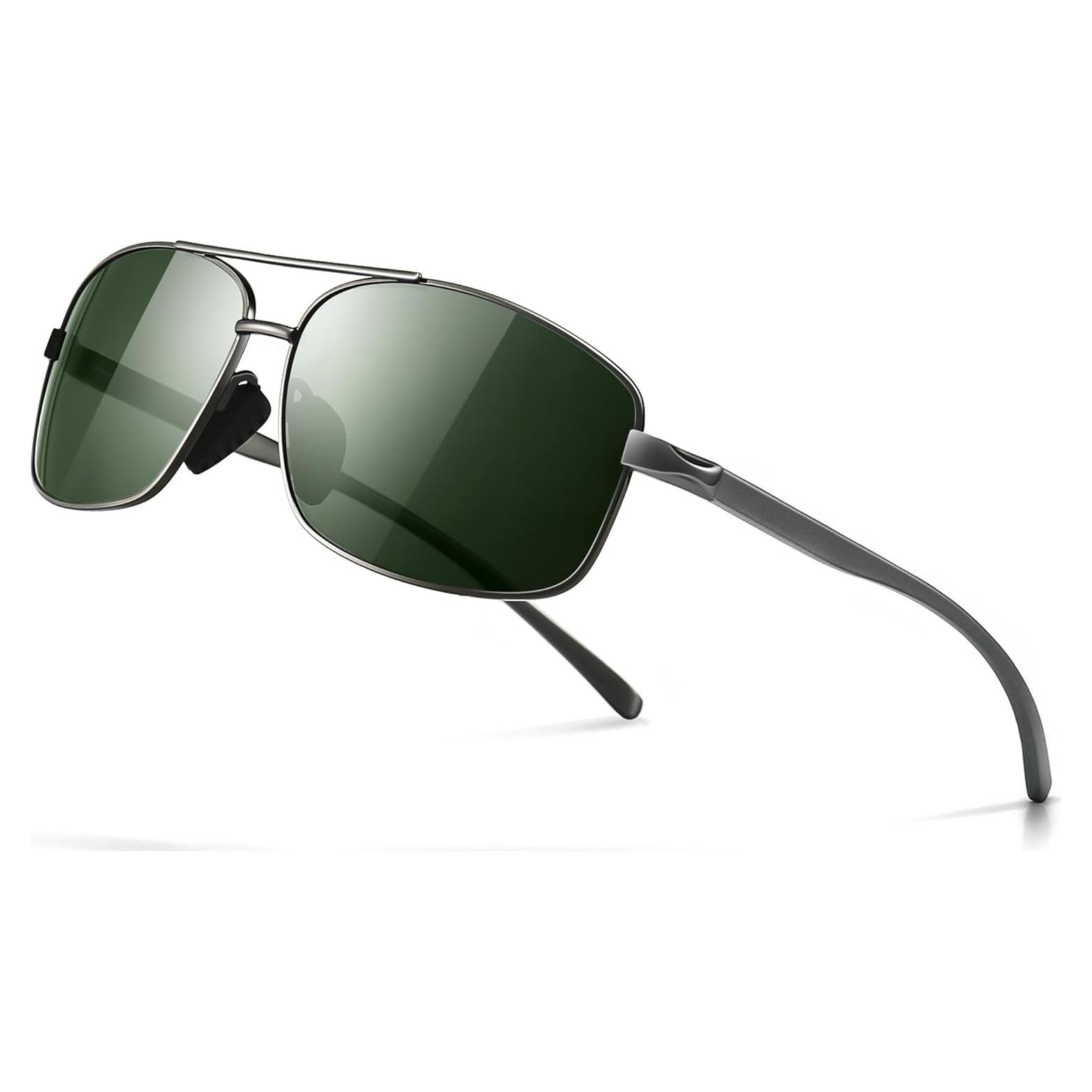 Gafas de sol polarizadas SUNGAIT marco Gunmetal lente verde