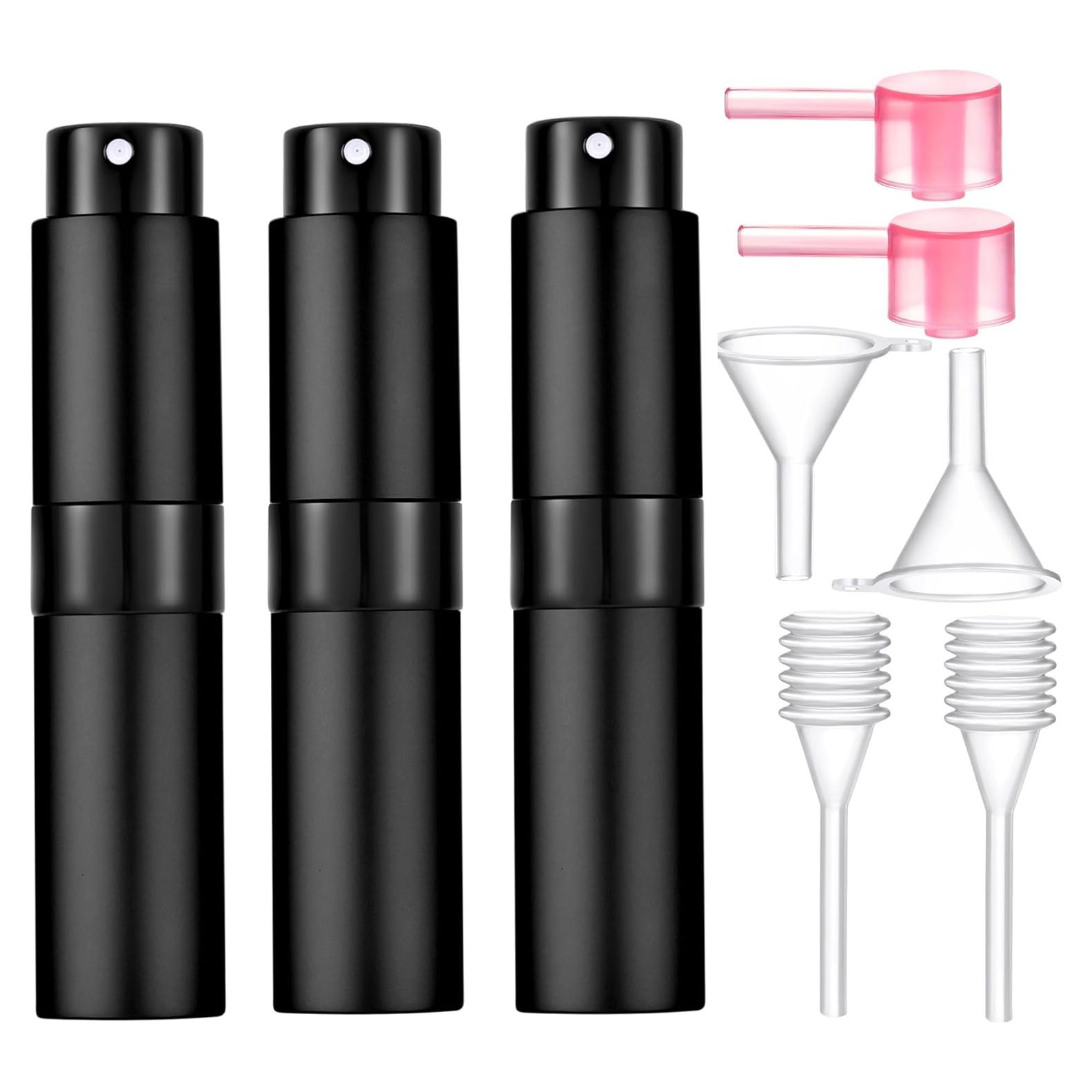 Set 3 Atomizadores de Perfume 8ml Yikimyfo Viaje Negro