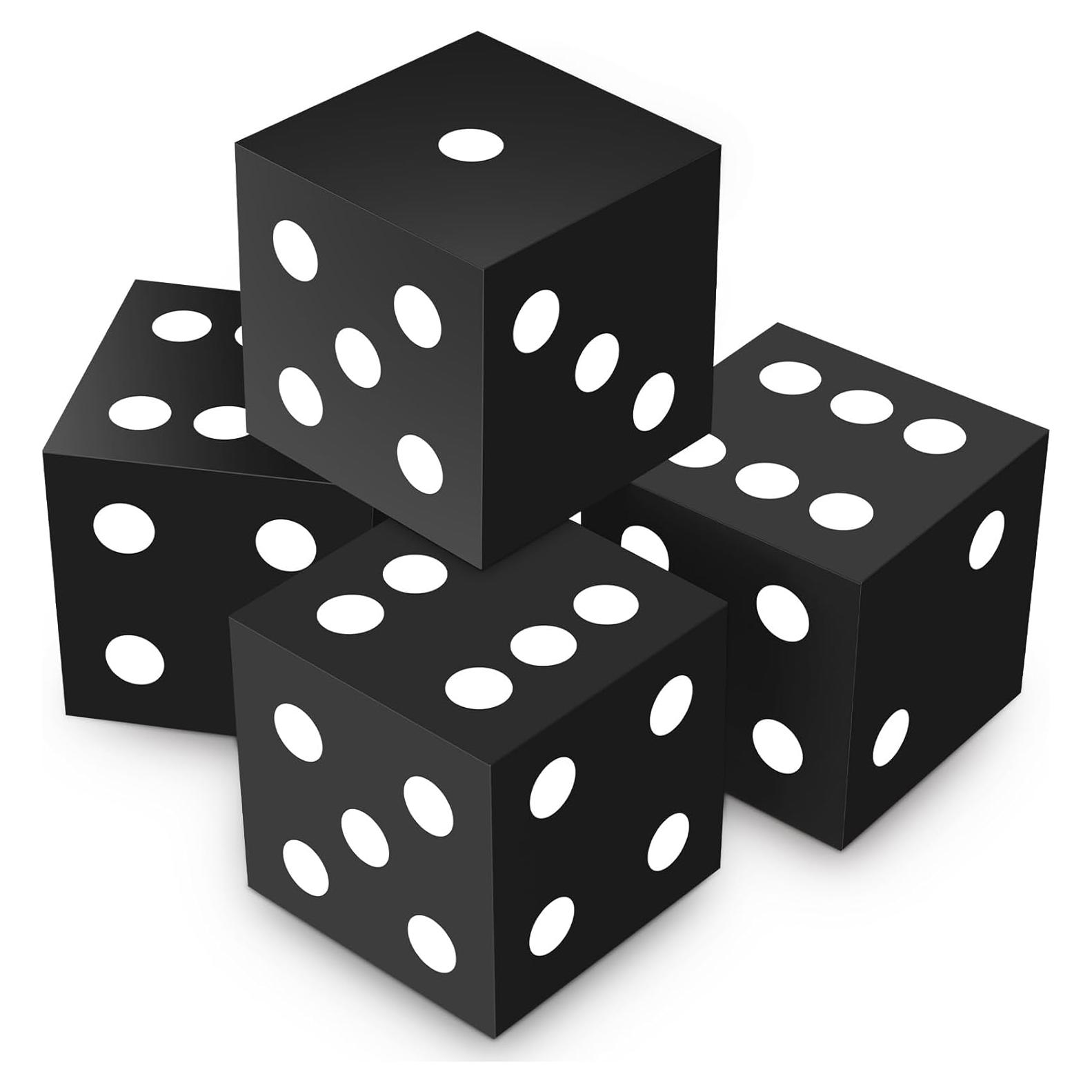 Dados Jumbo de Espuma Shappy 4 Piezas 8.89 cm Negro