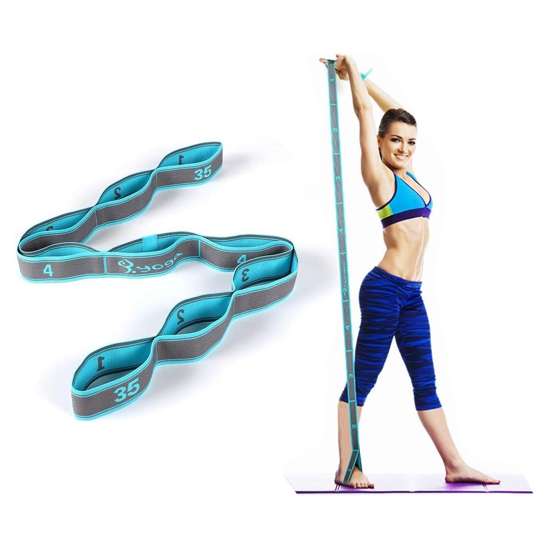 Correa de Estiramiento Elástica DEHUB 108cm Azul para Yoga y Pilates