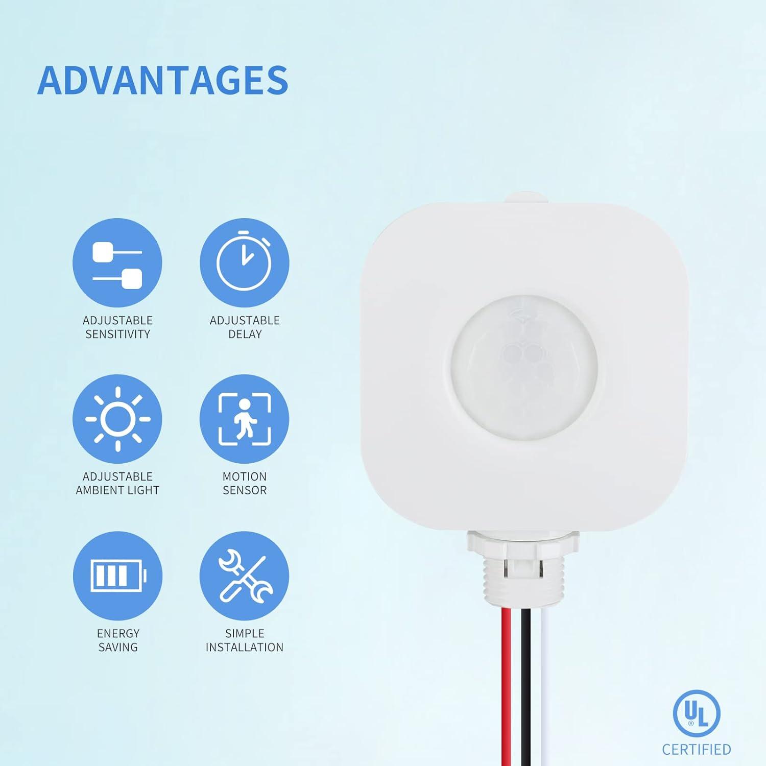 Interruptor de Sensor de Movimiento ECOELER YM2511 360°