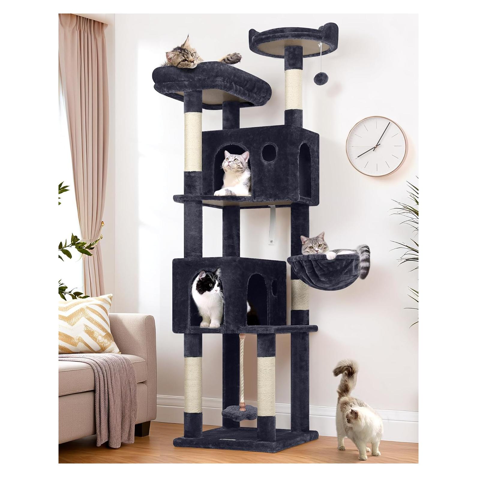 Árbol para Gatos Globlazer F70B 180 cm Gris Oscuro Multi-Nivel