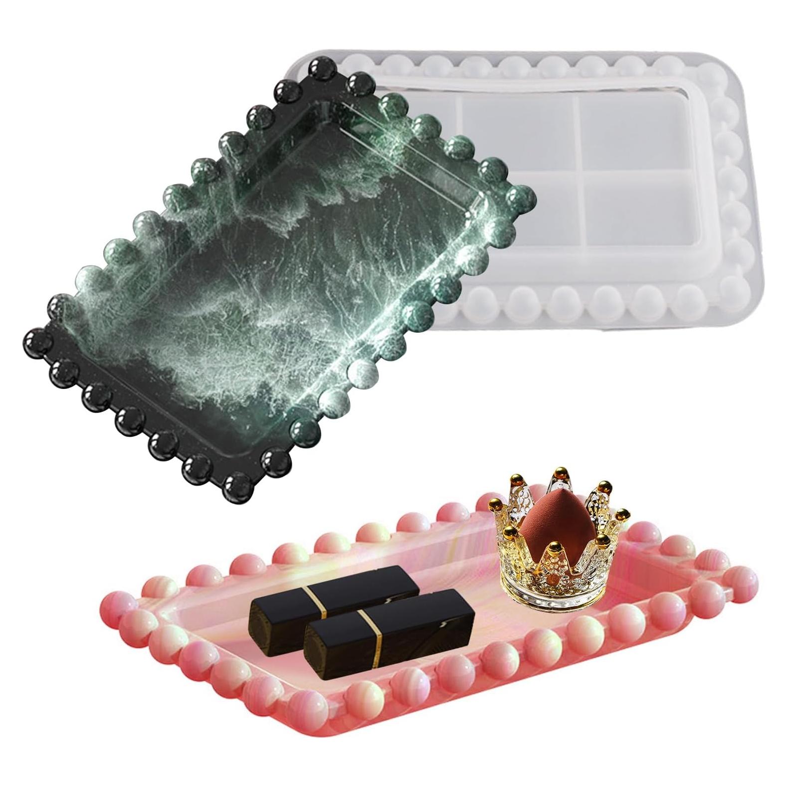 Molde de Bandeja Rectangular Wehous con Bordes de Perlas - Silicona