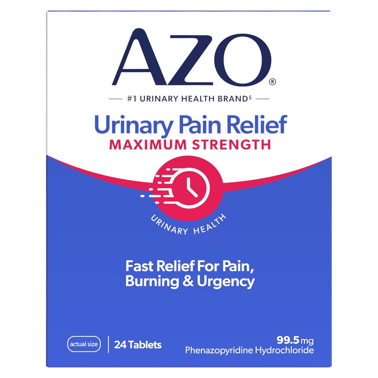 AZO Alivio del Dolor Urinario Máxima Fuerza 24 Tabletas