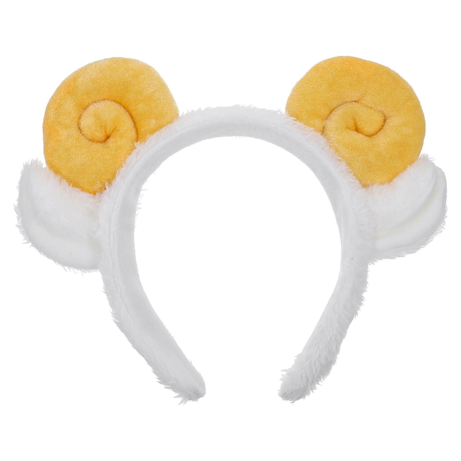 Diadema Espiral de Oveja PRETYZOOM Amarilla para Cuidado Facial