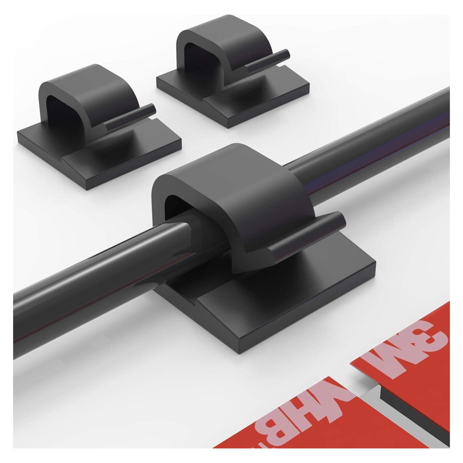 Clips para Cables 60pcs Yocice con Cinta Adhesiva Fuerte