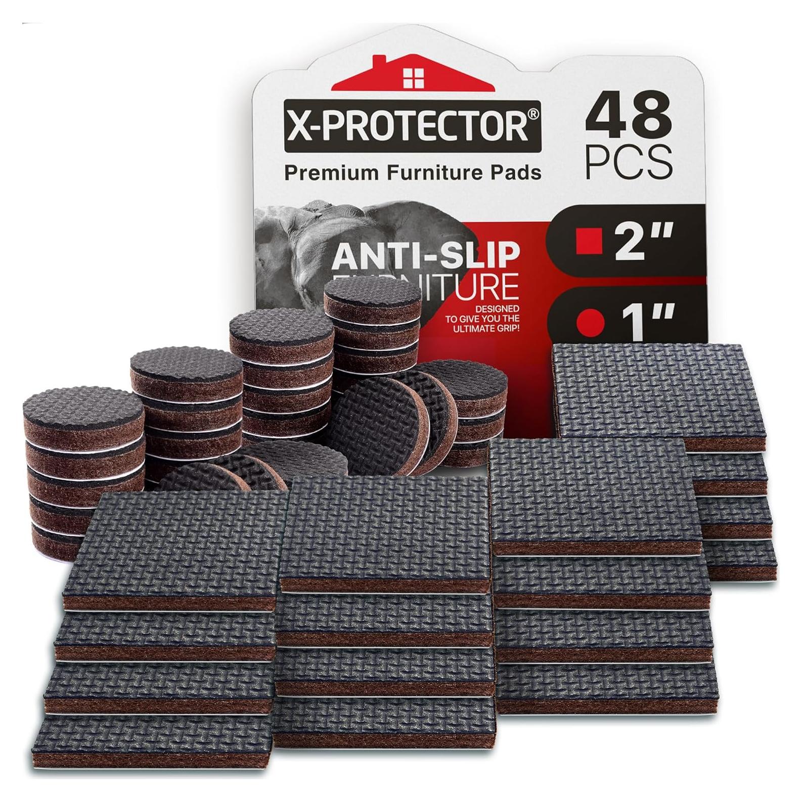 Almohadillas Antideslizantes X-PROTECTOR 48 Pcs - 32 Redondas 2.5 cm + 16 Cuadradas 5 cm