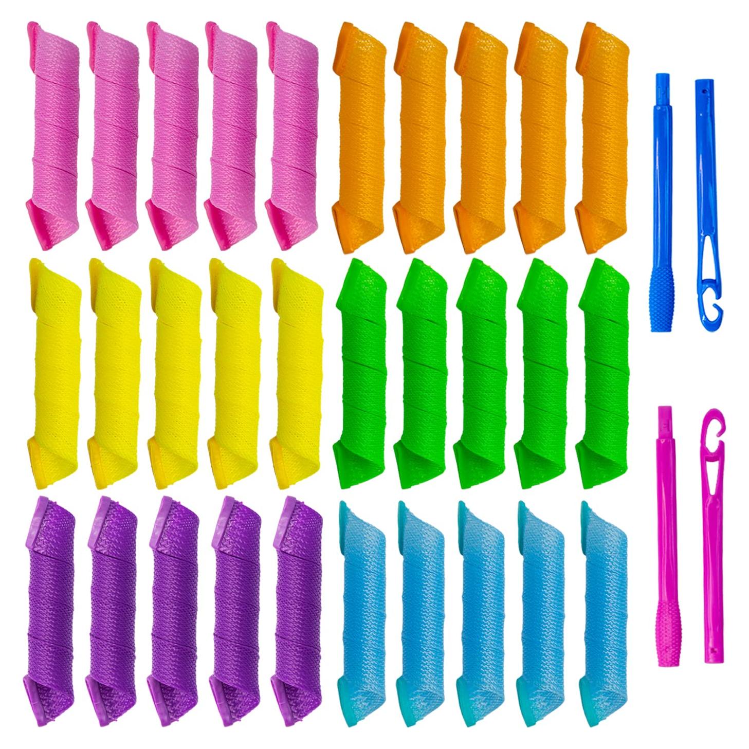 30 Rulos de Pelo Sin Calor Essenergi - Estilo Espiral 30 cm