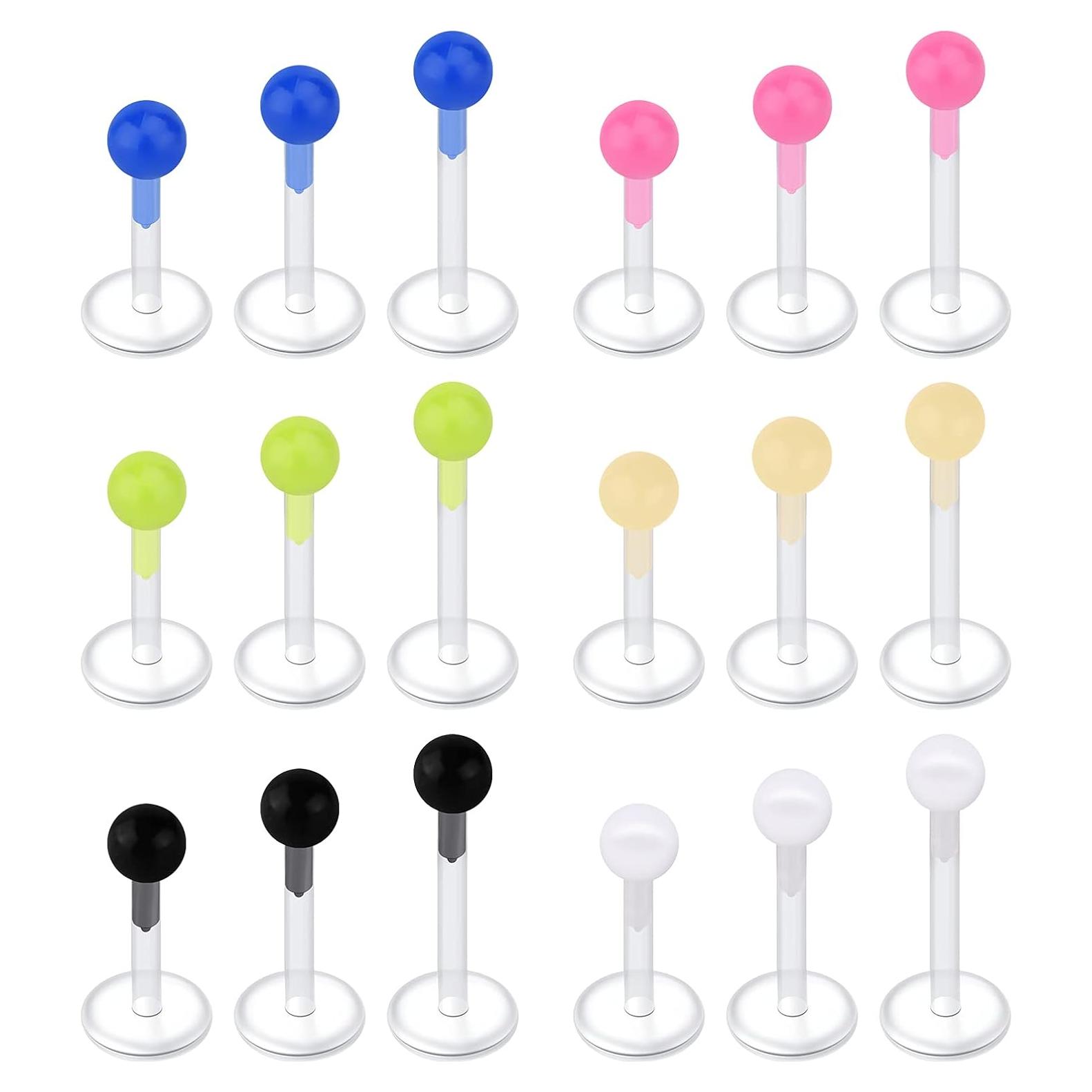 Aretes de Cartílago D.Bella 16G Bioflex Transparente 18pcs