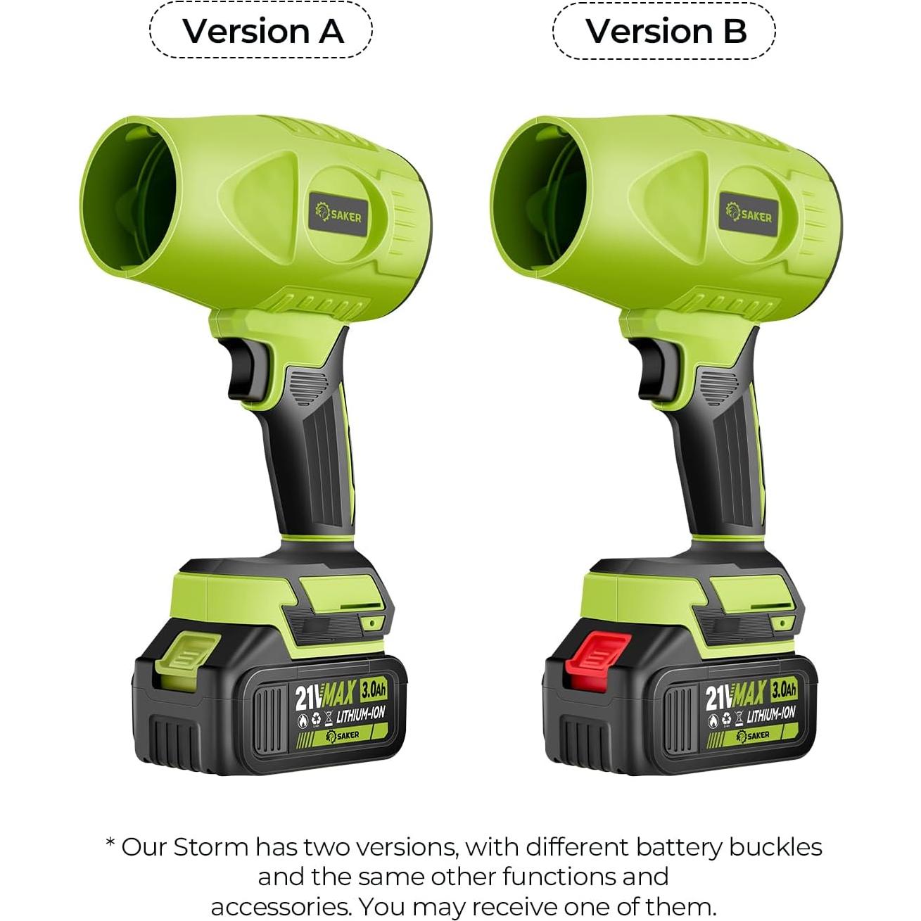 Soplador de Hojas Inalámbrico Saker Verde 21V 2 Baterías