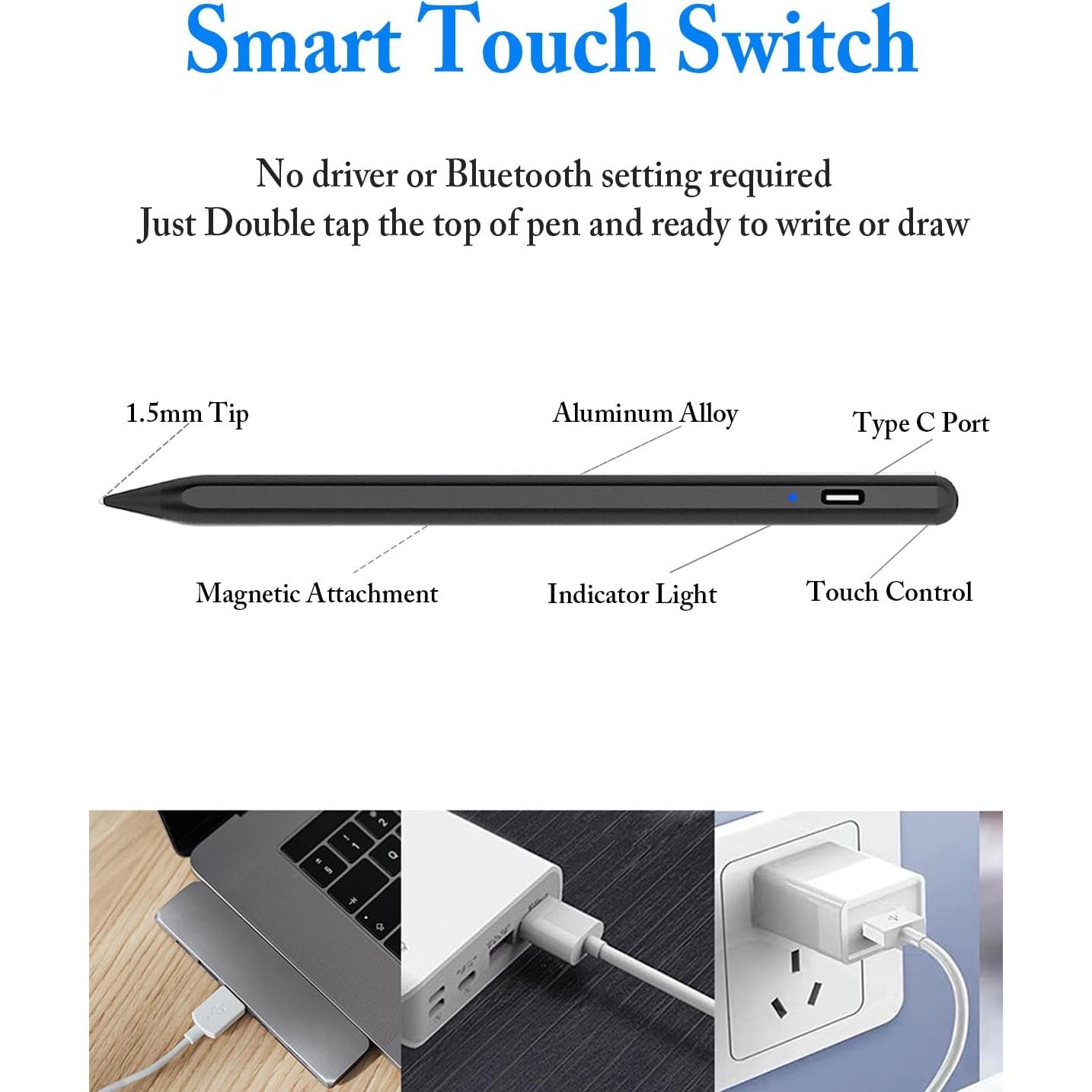 Lápiz Stylus Universal Luntak para iPad y Android - Negro