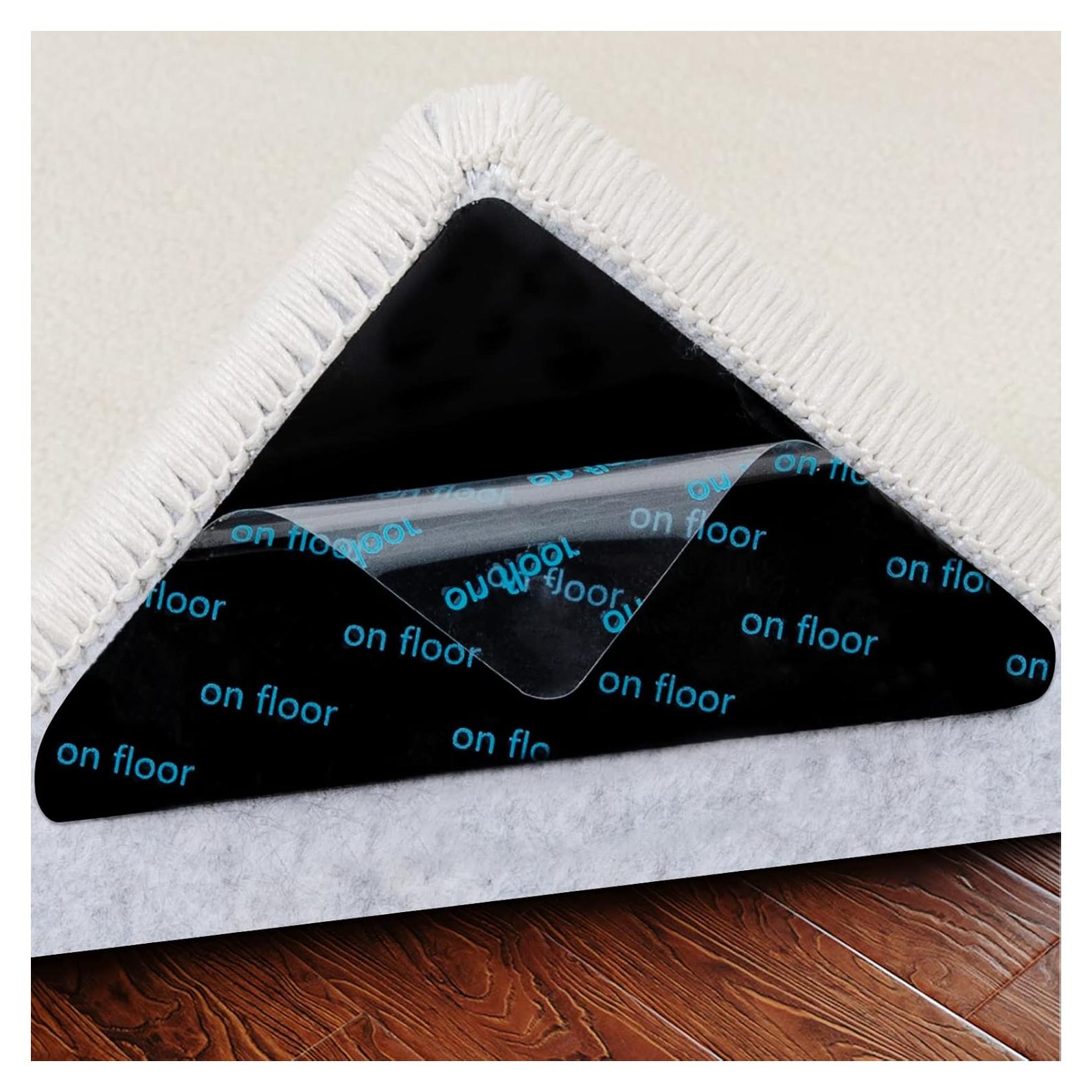 Cinta Antideslizante para Alfombra Elsoteno - 8 Pcs, Negra