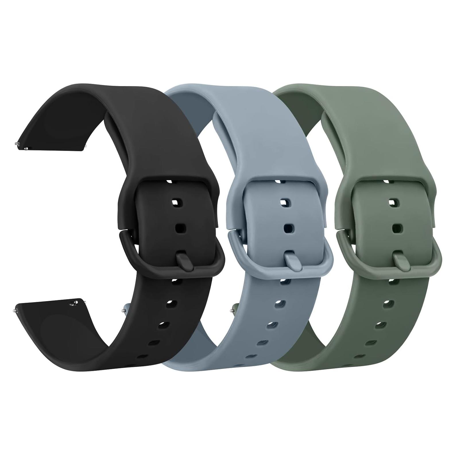 Paquete de 3 Bandas de Silicona Meliya para Reloj FITVII HM57/H56