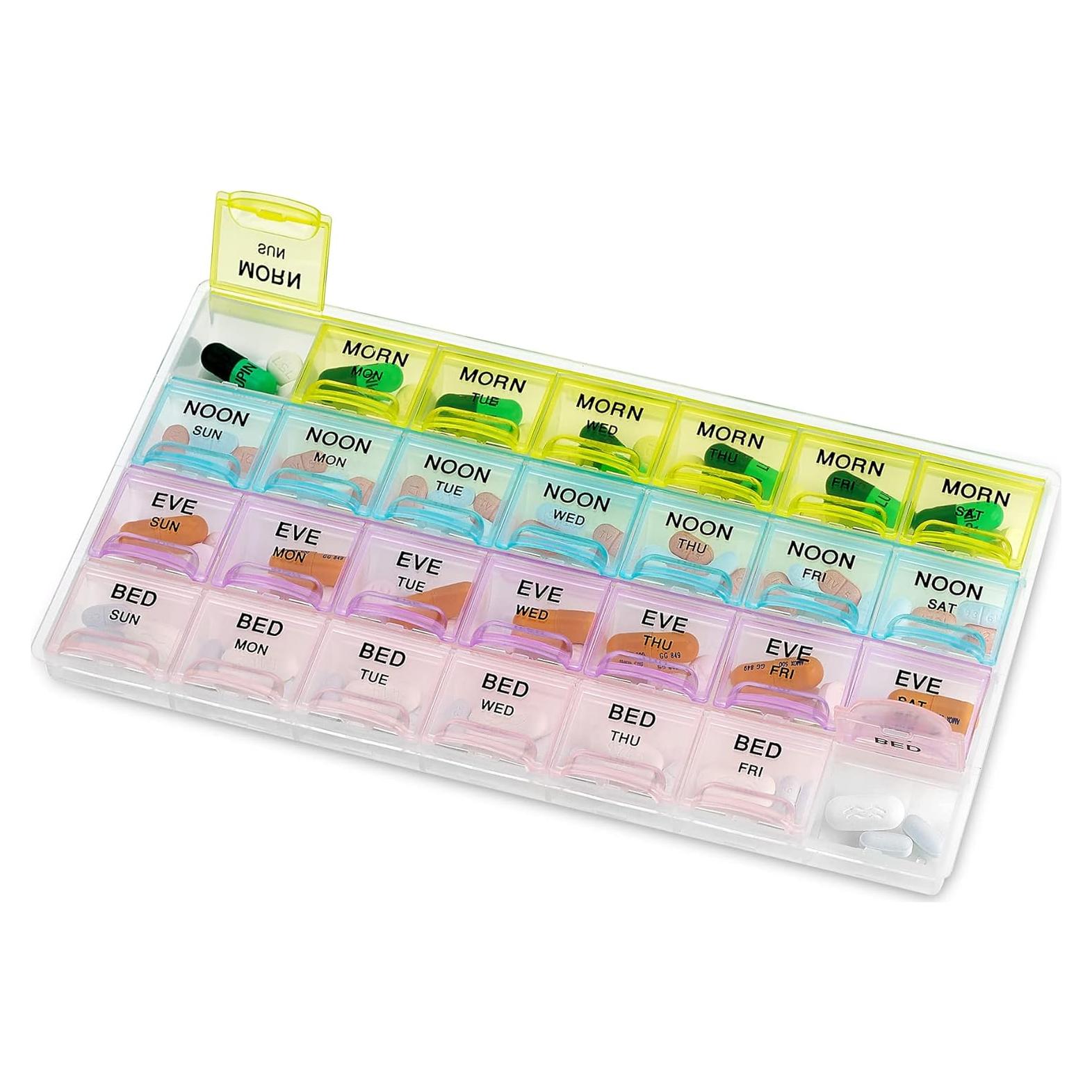 Organizador de Pastillas MEDca - Semanal 28 Compartimentos BPA Libre