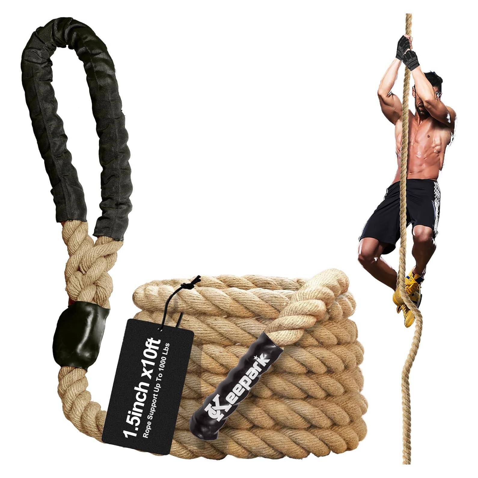 Cuerda de Escalada Keepark 3.05m Yute 1.5 Pulgadas Antideslizante