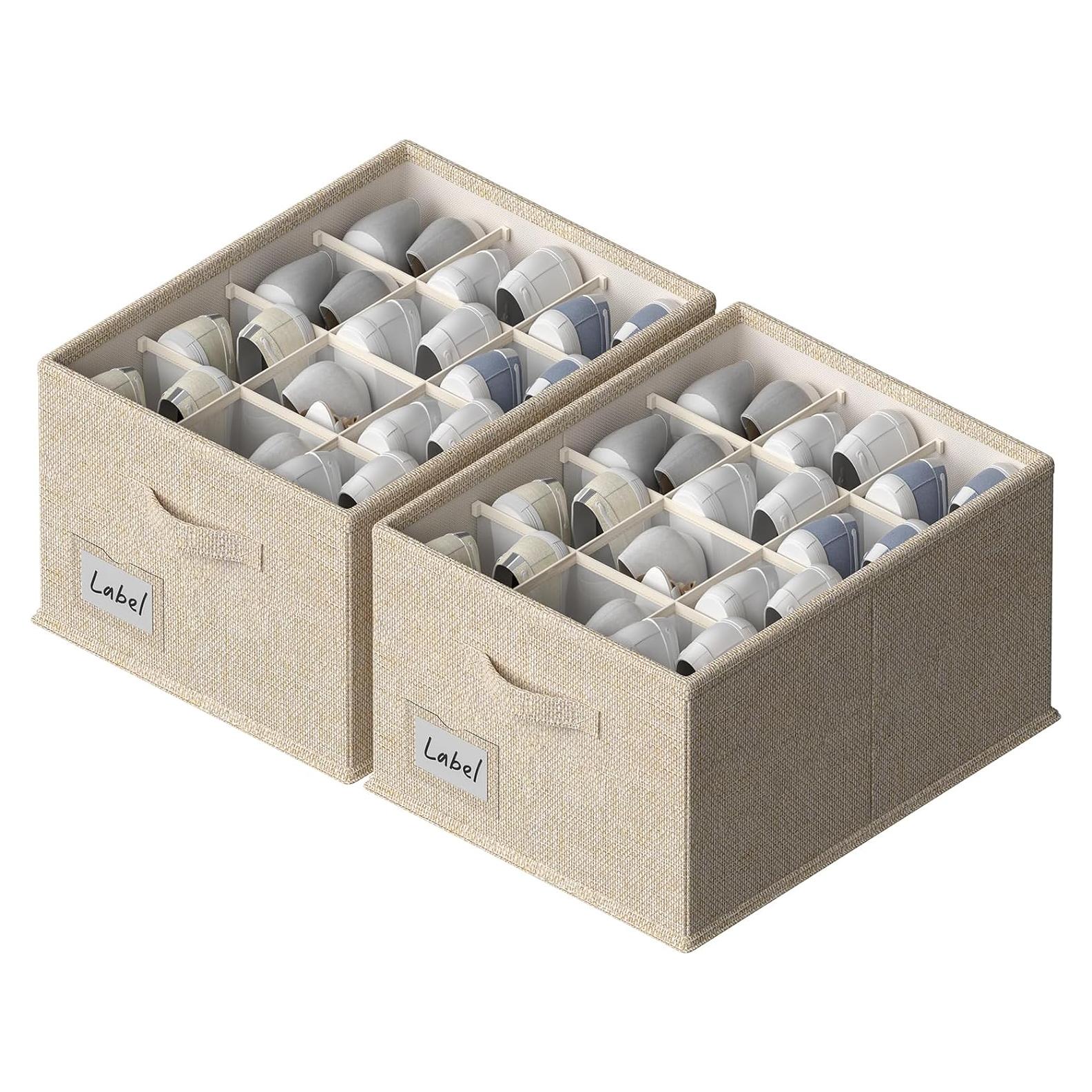 Organizador de Zapatos FHSQX Beige 2 Paquetes 24 Pares