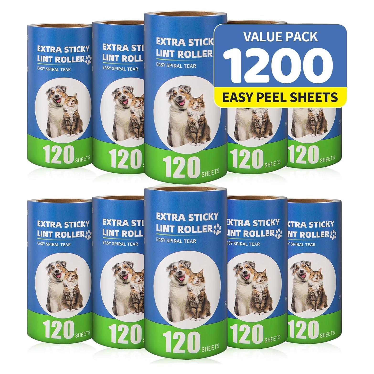 Recargas de Rodillo Adhesivo Bartuke 10 Paquete 1200 Hojas