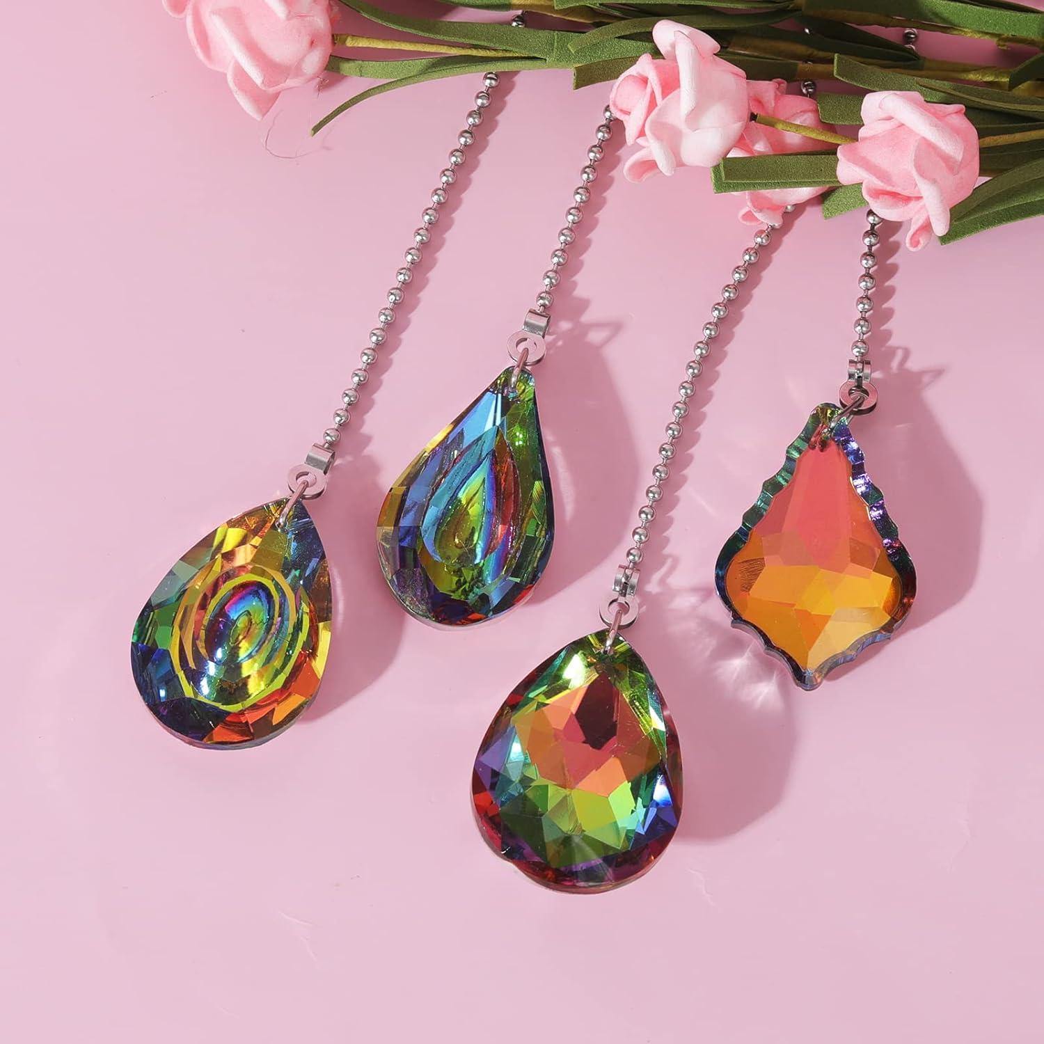 Cadena de Tirar de Ventilador de Techo Longsheng 50 cm Cristal Arcoíris