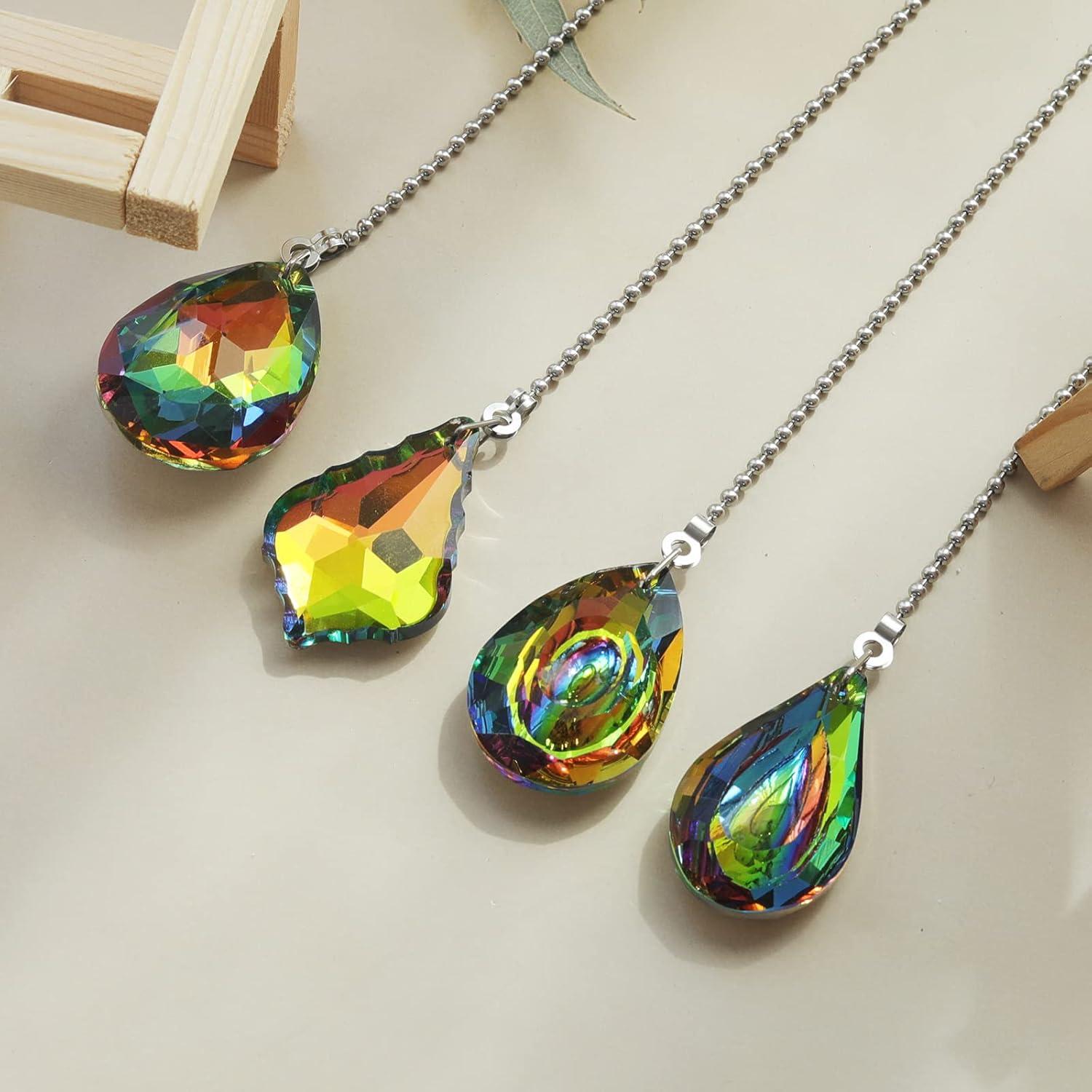 Cadena de Tirar de Ventilador de Techo Longsheng 50 cm Cristal Arcoíris