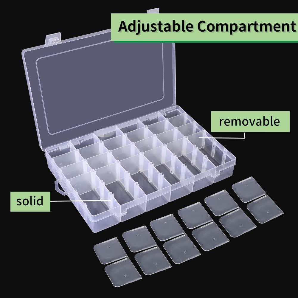 Caja de Almacenamiento Plástica Opret 2 Pcs 36 Rejillas 27.4x17.3cm