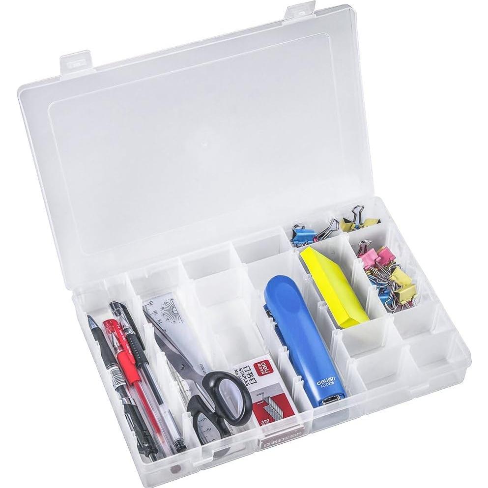 Caja de Almacenamiento Plástica Opret 2 Pcs 36 Rejillas 27.4x17.3cm