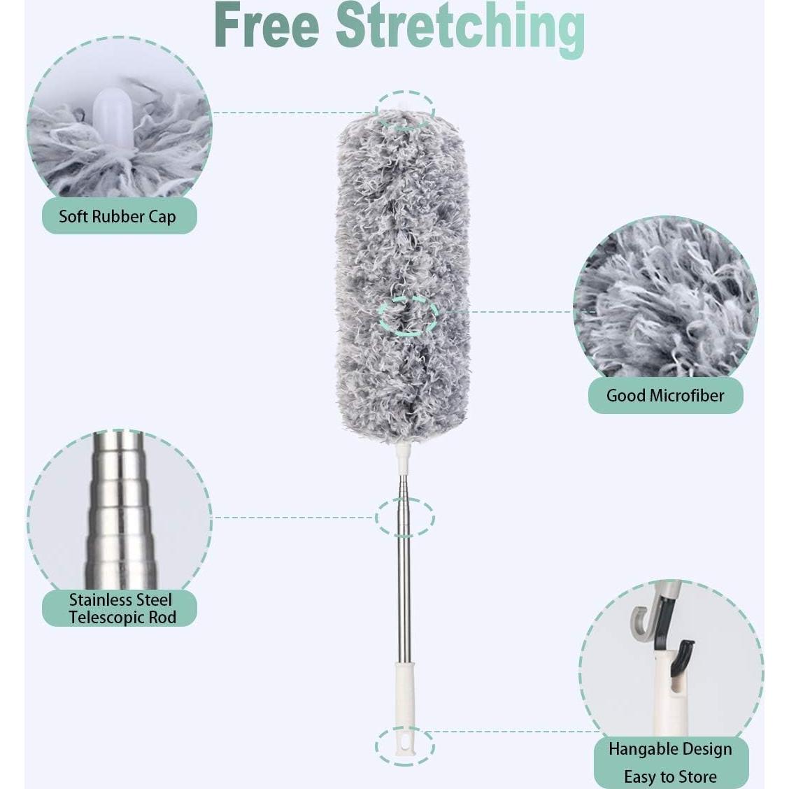 Plumero Extensible OFFCUP de Microfibra 254 cm Flexible Gris