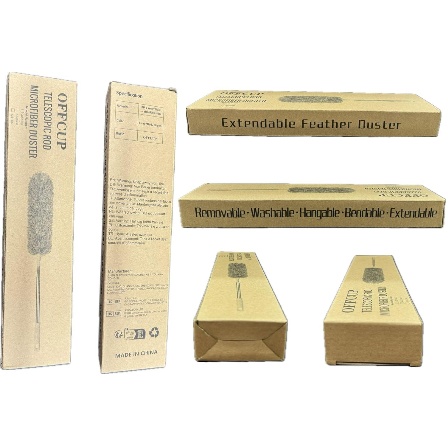 Plumero Extensible OFFCUP de Microfibra 254 cm Flexible Gris