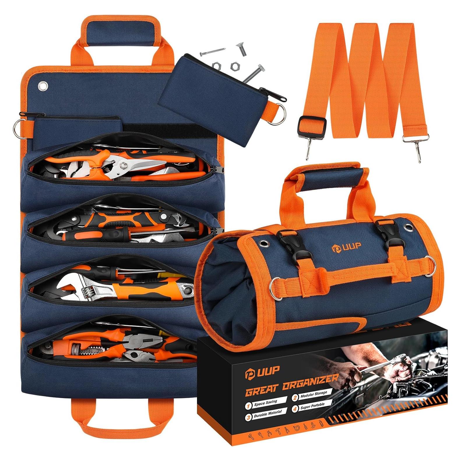 Bolsa de Herramientas Enrollada UUP 11 Compartimentos Azul Naranja