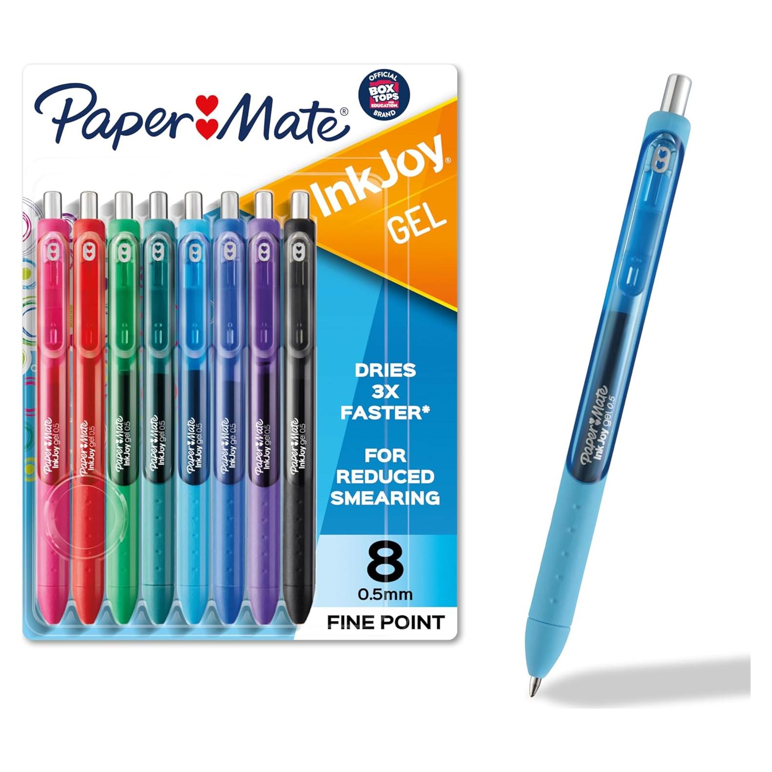 Bolígrafos de Gel Paper Mate InkJoy 0.5mm, Paquete de 8 Colores